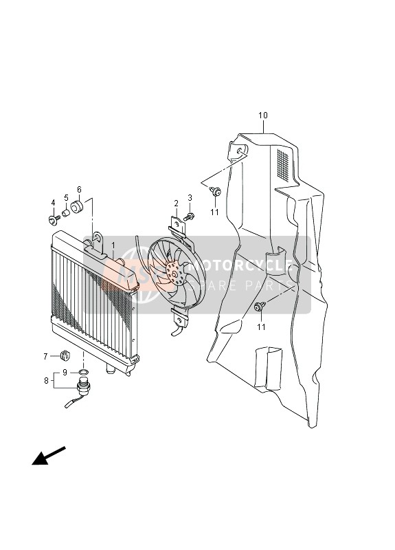 Suzuki UH200(Z) BURGMAN 2013 Radiateur pour un 2013 Suzuki UH200(Z) BURGMAN